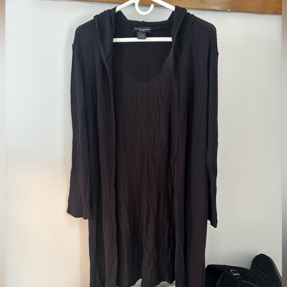 SEE YOU MONDAY BLACK OPEN - FRONT CARDIGAN